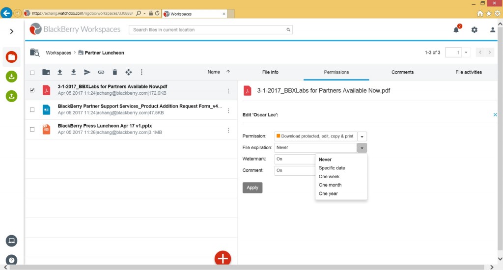Document Expire Date Blackberry Workspaces In-House Community