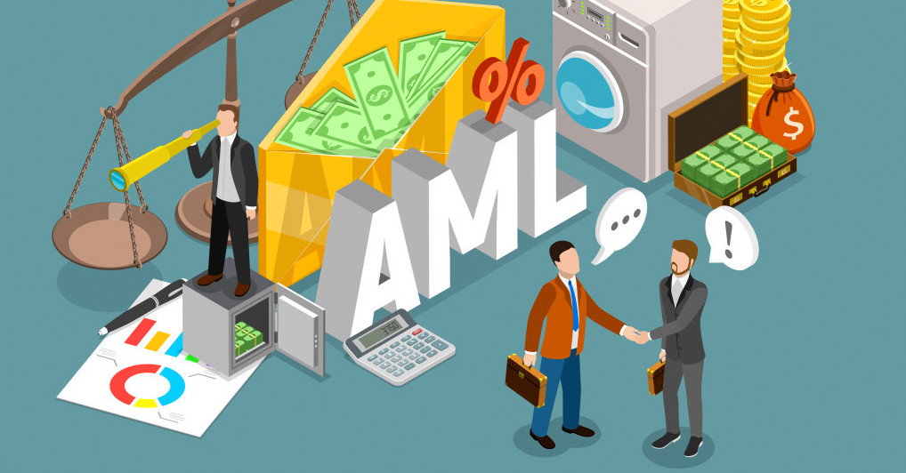 3D Isometric Flat Vector Conceptual Illustration of AML Compliance Program, Anti Money Laundering